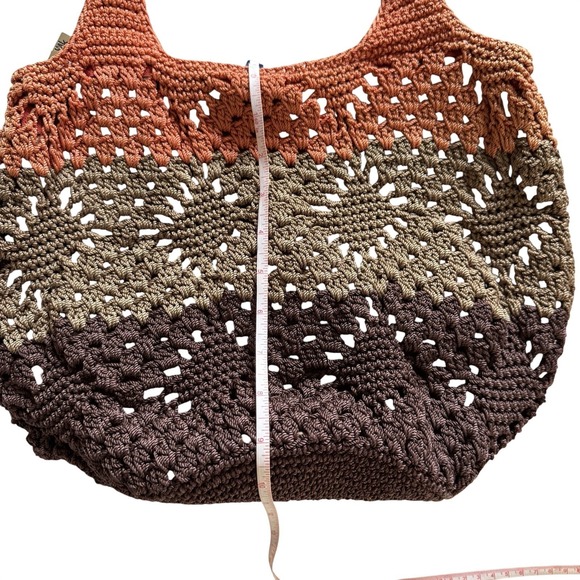 The Sak Originals Crochet Shoulder Bag Brown Boho Hobo Purse Handcrafted - Picture 9 of 9